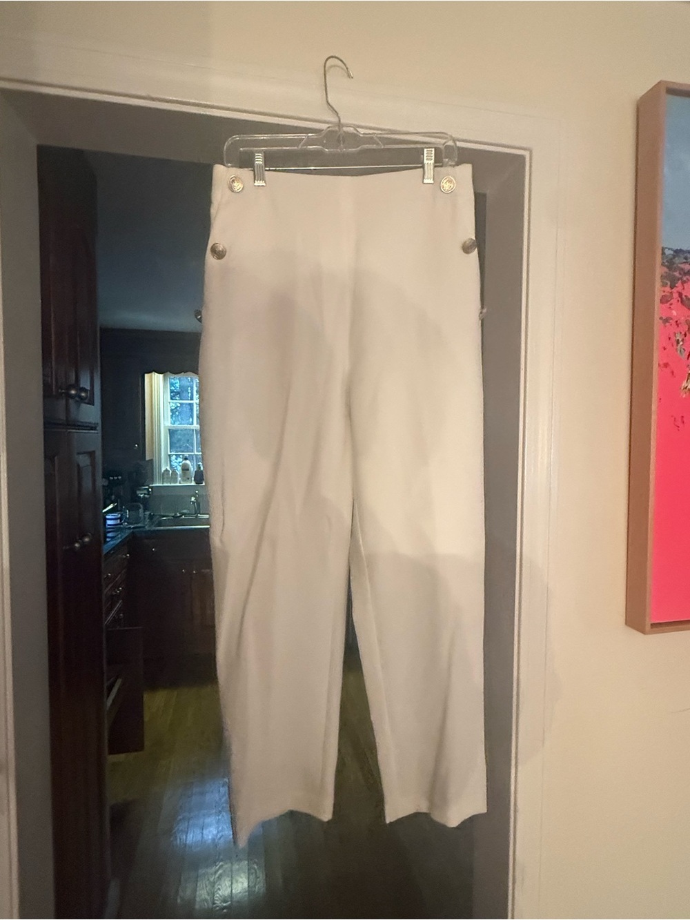 Zara Classic High-Waist white Dress Pants
